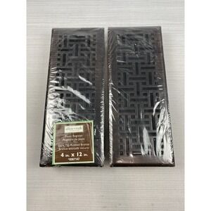 Allen‎ Roth Plated Steel Floor Register Dark Oil Rubbed Bronze Size 4"x 12" 2 Pk